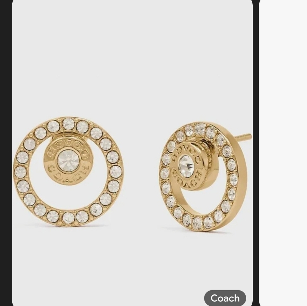 NWT Coach Gold-Tone Open Circle Halo Stud Earrings F68009